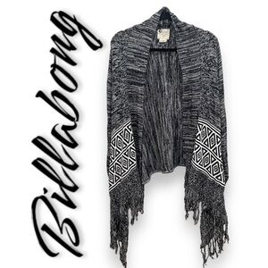 Billabong Black White Knitted Cardigan - Medium
